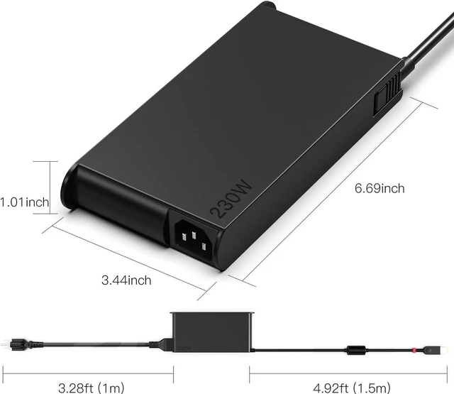 Alt view image 3 of 7 - 230W 20V 11.5A AC Laptop Charger for Lenovo Legion 5 7 5P C7 S7 Y540 Y545 Y740 Y730 Y900 Y910 Y920 Y7000 Y9000K, GX20L29347 ADL230NLC3A ADL230NDC3A 4X20E75111 Notebook Power Supply Adapter with Cord