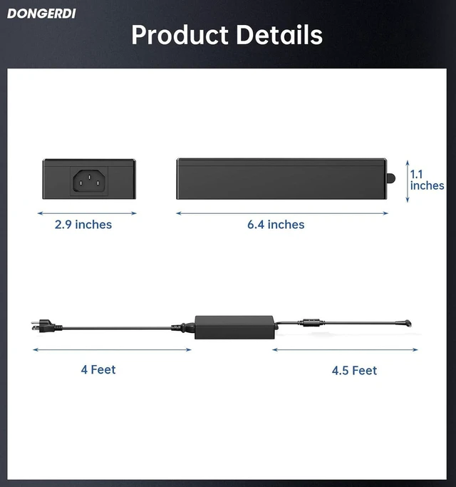 Alt view image 5 of 6 - 200W AC Laptop Charger Power Supply for MSI Katana 15 B12VGK B12VFK B12VEK B13VEK B13VFK B13VGK, A15 17, Sword 16, Bravo 15 17, Creator CreatorPro M16, A21-200P2B ADP-200JB F, 4.5mm Tip Notebook Adapt