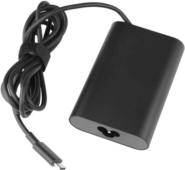 Alt view image 2 of 2 - HU 65W USB-C AC Adapter Charger Replacement for Dell P94G P94G001 Inspiron 7490, P115G P115G001 Inspiron 7590 2 in 1, XPS 13 7390 2-in-1 P103G P103G001, XPS 13 7390 P82G P82G003 Notebook Power Supply