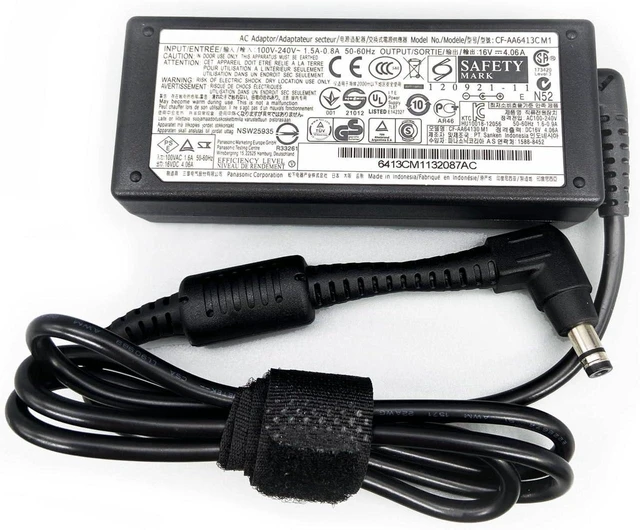 Main image of New Replacement AC Adapter Compatible with Panasonic 16V 4.06A CF-AA6413C M3, Power Supply Charger with Power Cable