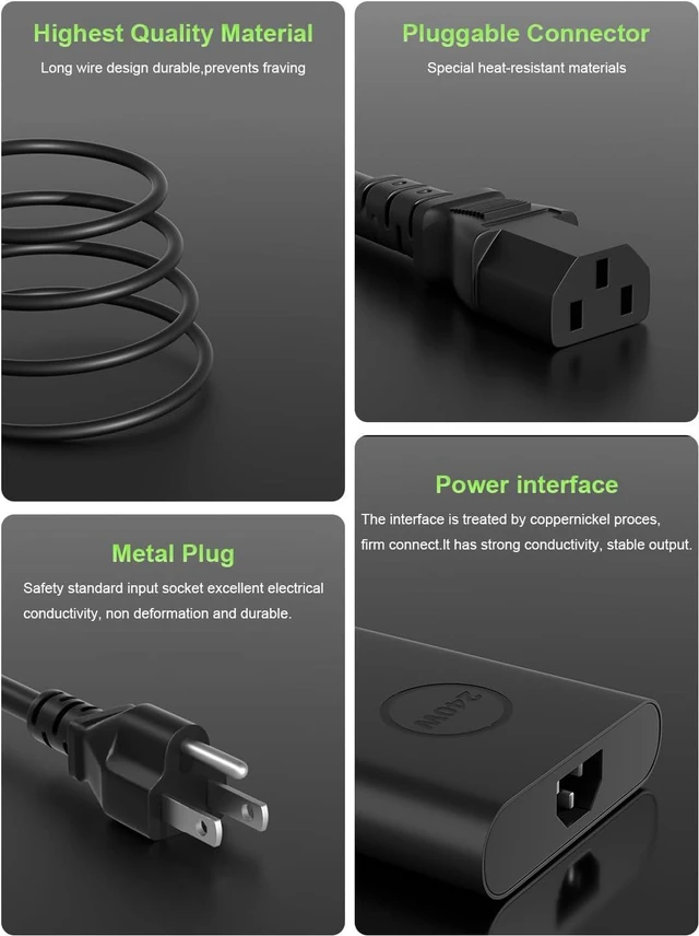 Alt view image 4 of 7 - 240W New Slim GaN AC Charger Compatible with Dell G16 G15 G7 G5, Alienware x17 x16 x15 M18x X51 17 15, Precision 7780 7770 7680 7670 7560 3260 3551 Laptop, Performance TB16 TB15 Dock Power Supply Cord