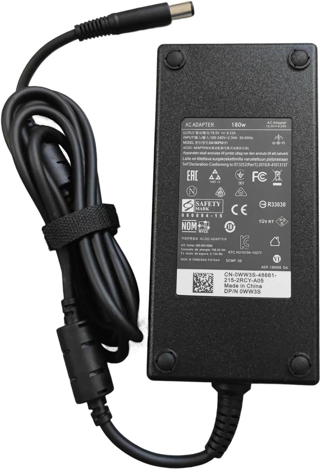 Main image of Billwisdom 180W AC Power Adapter Charger for Dell Alienware 13 15 17 Series M11x M14x M15x M17x, G3 G5 G7 Laptop, Docking Station WD15 WD19 TB15 TB16 Replacement Power Supply with Cord
