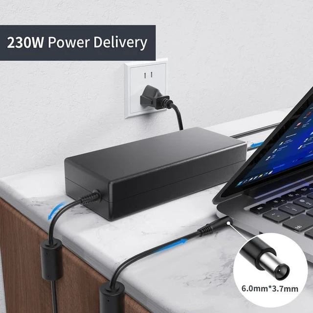 Alt view image 7 of 7 - 230W 19.5V 11.8A AC Laptop Charger Power Supply for ASUS ROG Zephyrus S17 GX701GXR GX701GWR GX701GVR, GX531GW GX531GX, M15 GU502L GU502LW, ZenBook Pro Duo UX581GV Notebook Adapter with Cord