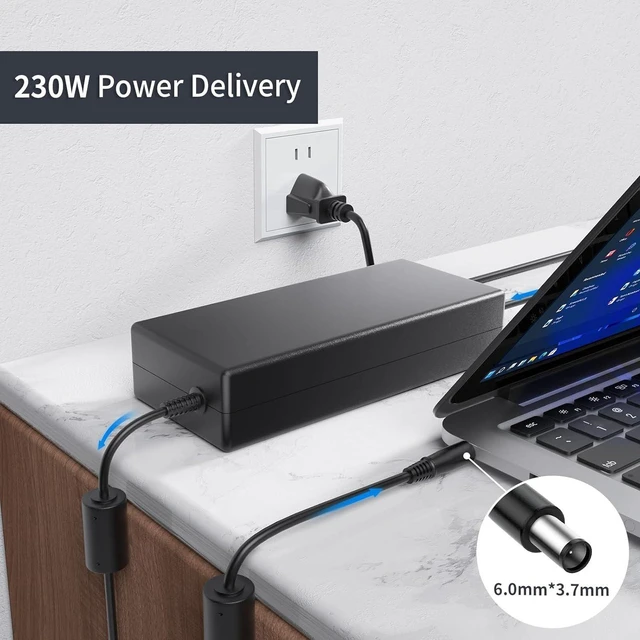 Alt view image 2 of 7 - 230W 19.5V 11.8A AC Laptop Charger Power Supply for ASUS ROG Zephyrus S17 GX701GXR GX701GWR GX701GVR, GX531GW GX531GX, M15 GU502L GU502LW, ZenBook Pro Duo UX581GV Notebook Adapter with Cord
