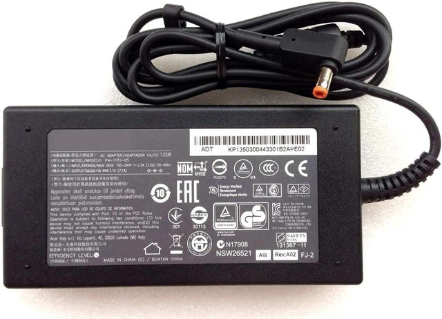 Main image of Original 135W 19V 7.1A AC Adapter, 5.5x2.5mm Orange Tip for Acer Aspire vn7-591g-70jy vn7-591g-70tg VN7-791G Series Laptop Power Supply, NOT 5.5x1.7mm Purple Tip