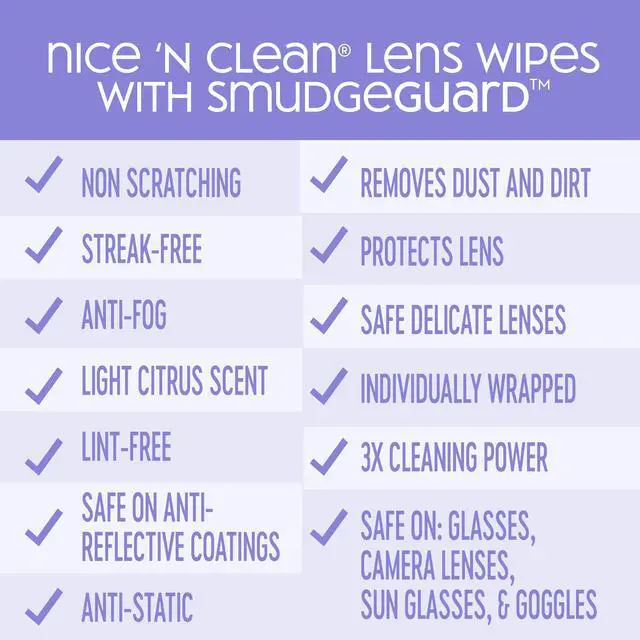 Alt view image 4 of 7 - Nice 'N Clean Smudgeguard Glasses Cleaning Wipes, Pre-Moistened Lens Wipes (100)