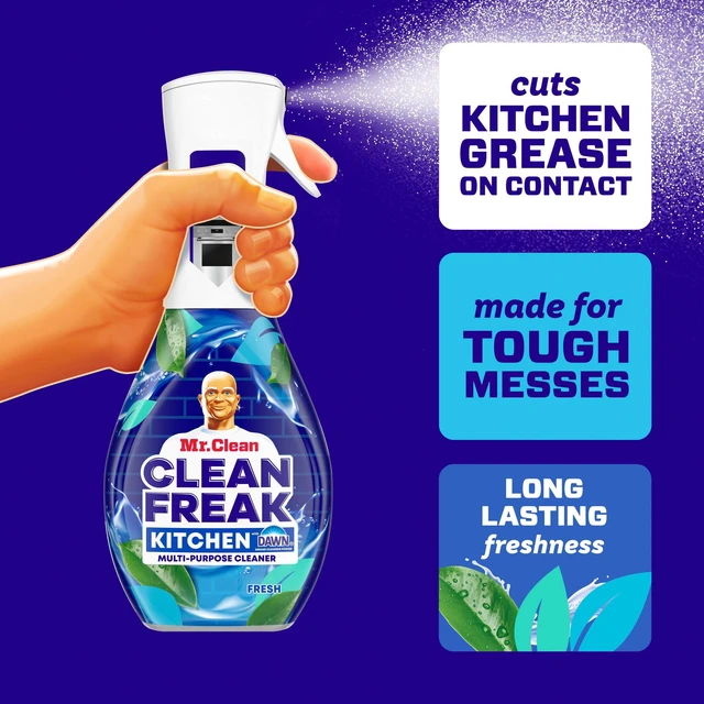 Alt view image 7 of 7 - Mr. Clean Clean Freak Fresh Kitchen Multi Purpose Degreaser, 16 Fl oz, Household Cleaner