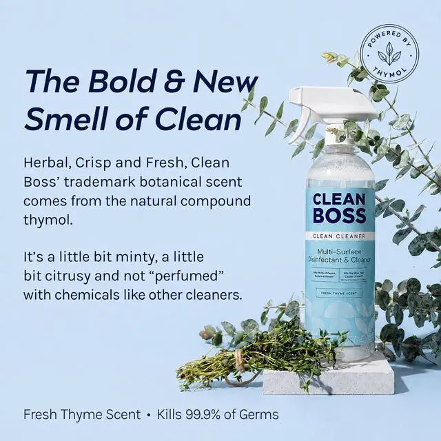 Alt view image 2 of 7 - CleanBoss Multi-Surface Botanical Disinfectant, Fresh Thyme, 24 fl oz