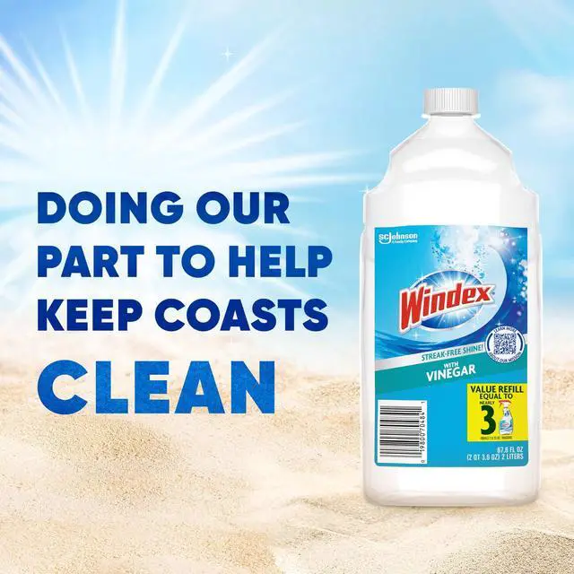 Alt view image 3 of 6 - Windex® with Vinegar Glass Window Cleaner, Refill Bottle, 67.6 fl oz
