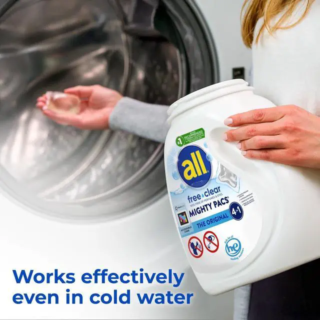 Alt view image 2 of 6 - all Unit Dose Laundry Detergent, Mighty Pacs, Free Clear, 19 Count