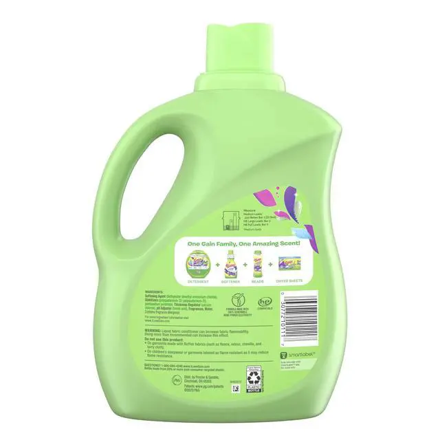 Alt view image 6 of 7 - Gain Odor Defense Liquid Fabric Softener and Conditioner, Super Fresh Blast, 100 fl oz, 136 Loads