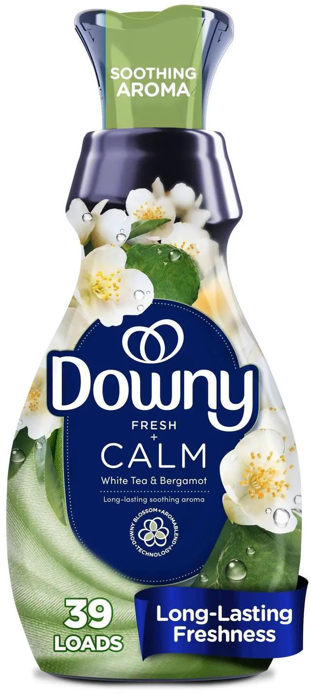 Main image of Downy Calm Liquid Fabric Softener, White Tea and Bergamot scent, 26 fl oz, 39 Loads