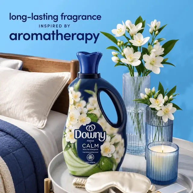 Alt view image 2 of 7 - Downy Calm Liquid Fabric Softener, White Tea and Bergamot scent, 26 fl oz, 39 Loads