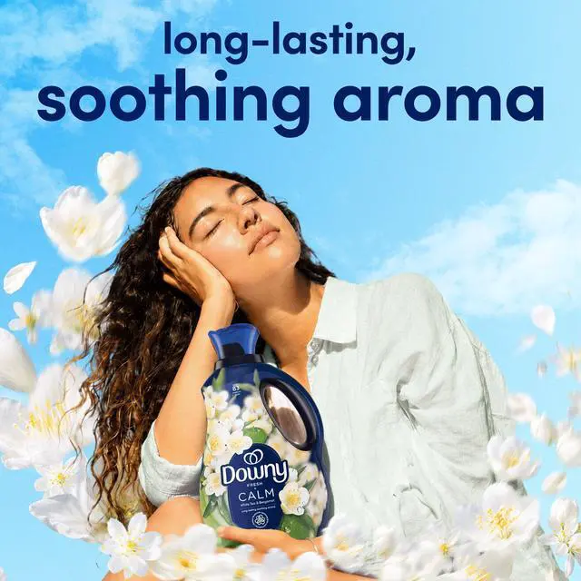 Alt view image 6 of 7 - Downy Calm Liquid Fabric Softener, White Tea and Bergamot scent, 26 fl oz, 39 Loads