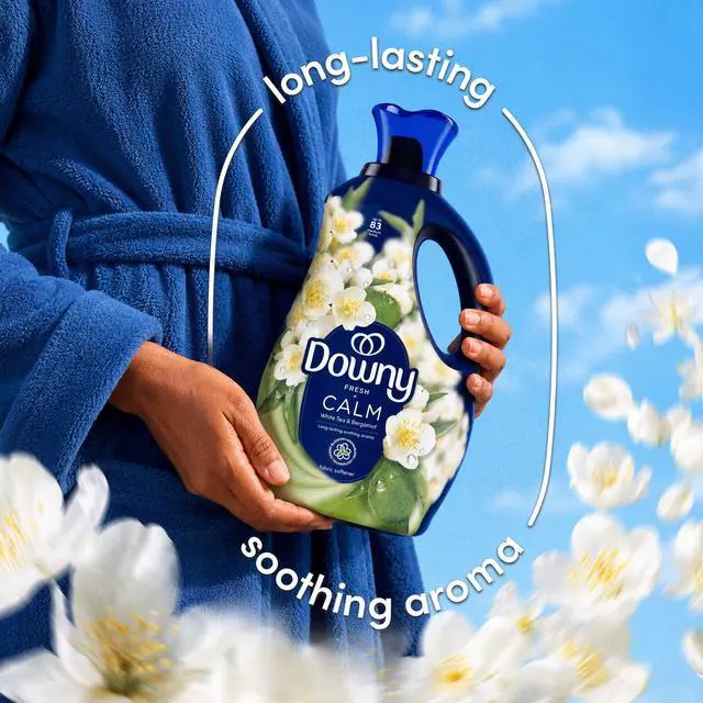 Alt view image 4 of 7 - Downy Calm Liquid Fabric Softener, White Tea and Bergamot scent, 26 fl oz, 39 Loads