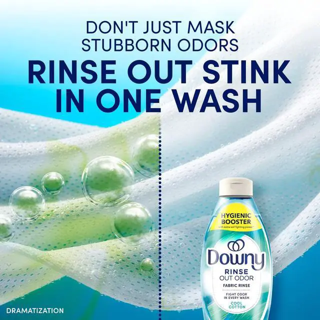 Alt view image 6 of 6 - Downy Rinse Out Odor Laundry Rinse, Tackles Tough Odors and Refreshes, Cool Cotton Scent, 25.5 fl oz