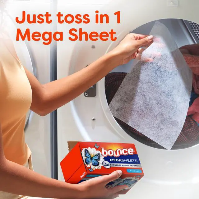 Alt view image 7 of 7 - Bounce Mega Dryer Sheets, Fresh Breeze, 50 Count