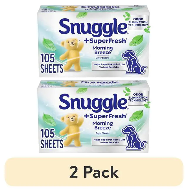 Alt view image 4 of 6 - (2 pack) Snuggle SuperFresh Morning Breeze, Dryer Sheets, 105 Count