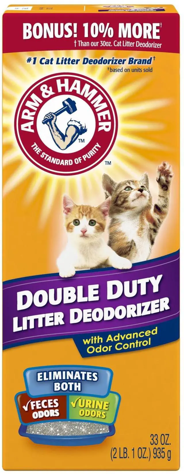 Main image of ARM & HAMMER Double Duty Cat Litter Deodorizer and Pet Odor Eliminator, 33 oz Box