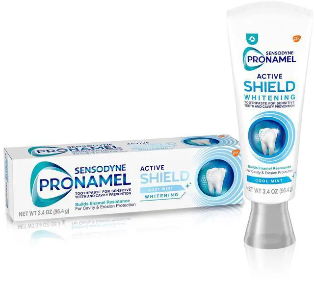 Main image of Sensodyne Pronamel Active Shield Whitening Enamel Toothpaste, Cool Mint, 3.4 Oz