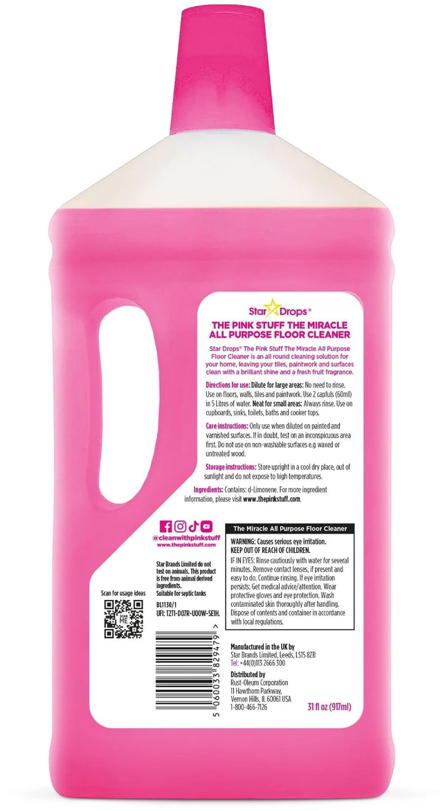 Alt view image 4 of 7 - The Pink Stuff, Miracle All-Purpose Liquid Floor Cleaner, 31 fl. oz.