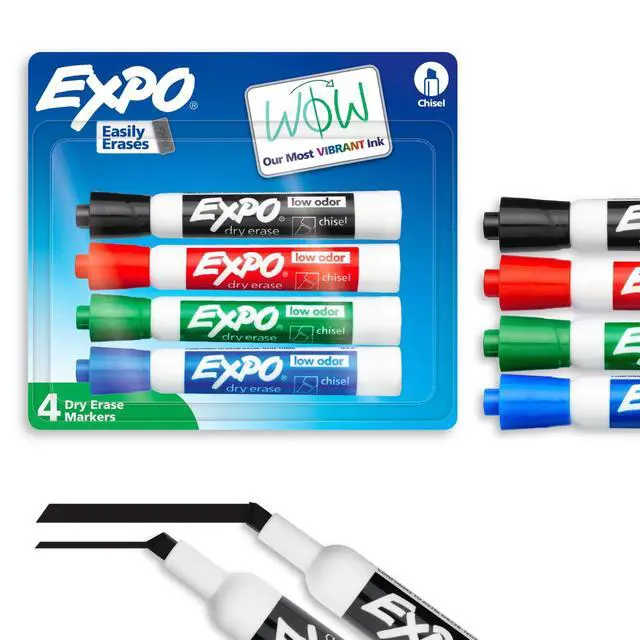 Alt view image 5 of 6 - EXPO Dry Erase Markers, Chisel Tip, Assorted Colors, 4 Count