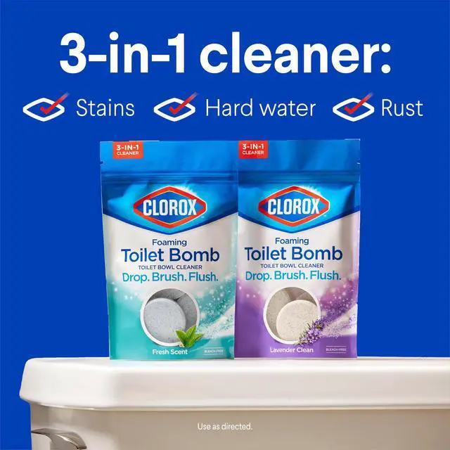 Alt view image 5 of 6 - Clorox Foaming Toilet Bomb Toilet Bowl Cleaner, Bleach Free, Lavender Clean, 5 Count