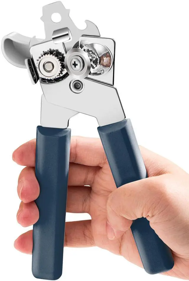 Main image of COKORA Manual Can Opener, Heavy Duty Stainless Steel, Hand Held with Anti-Slip Handles, Smooth Edge, Bottle Opener, Easy Turn for Seniors, Kitchen, Blue