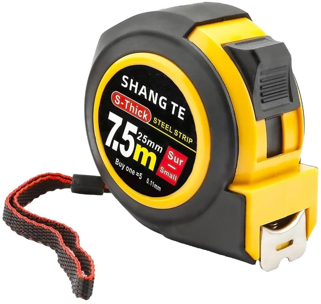 Main image of Tape Measure 25 ft, Steel Measuring Tape Retractable, 25-Foot Basics Self-Locking Measurement Tape, Self Lock Auto Tape Rule Imperial/Metric Measure for Body Measurements