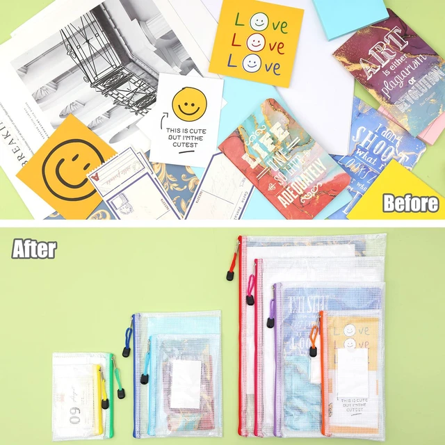 Alt view image 5 of 7 - EOOUT 8pcs Mesh Zipper Pouch, 8 Sizes Waterproof Plastic Bags, 8 Colors for Travel Storage Office Appliances