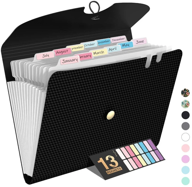 Main image of Sooez 13 Pocket Accordion File Organizer, Expanding File Folders, Letter/A4