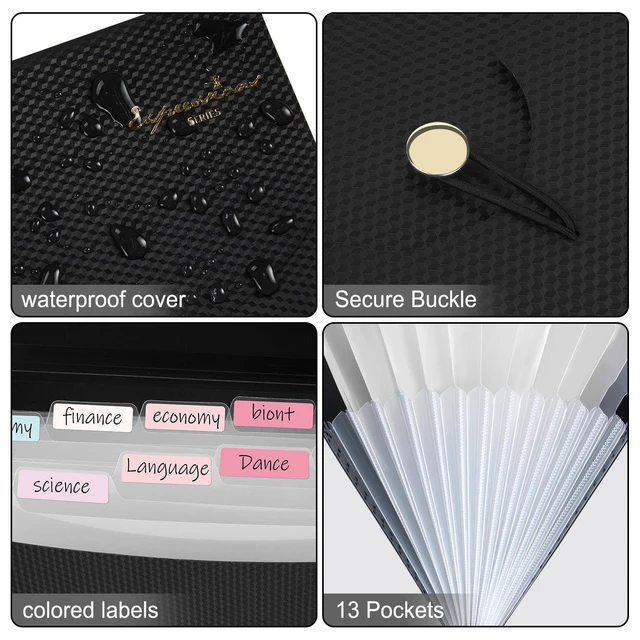 Alt view image 5 of 7 - Sooez 13 Pocket Accordion File Organizer, Expanding File Folders, Letter/A4