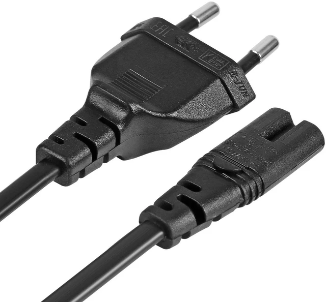 Alt view image 5 of 6 - EU 2-Slot Power Cord Euro Plug to IEC320 C7 Figure 8 Non-Polarized 2 Prong 6FT for TV, PS3, PS4, Computers, Printers