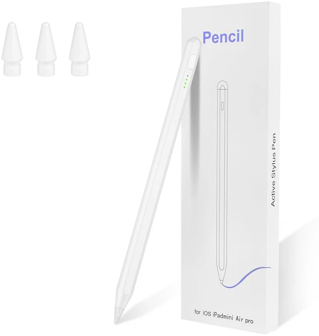 Main image of Stylus Pen for iPad (2018-2025) - 2X Fast Charge Compatible with Apple Pencil Pro 13"/12.9"/11"/M4, iPad 11/10/9/8/7/6/th Gen, Air 7/6/5/4/3/M3/M2, Mini 7/6/5th, White