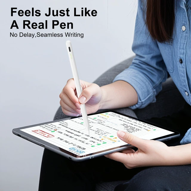 Alt view image 3 of 7 - Stylus Pen for iPad (2018-2025) - 2X Fast Charge Compatible with Apple Pencil Pro 13"/12.9"/11"/M4, iPad 11/10/9/8/7/6/th Gen, Air 7/6/5/4/3/M3/M2, Mini 7/6/5th, White