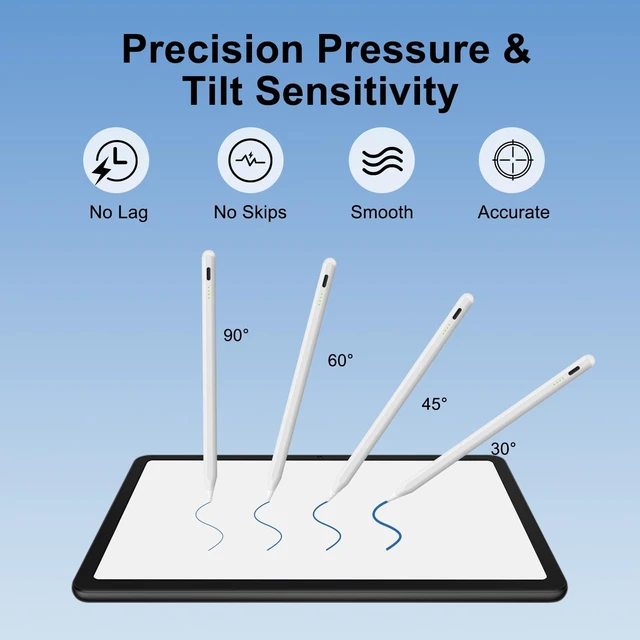 Alt view image 6 of 7 - Stylus Pen for iPad (2018-2025) - 2X Fast Charge Compatible with Apple Pencil Pro 13"/12.9"/11"/M4, iPad 11/10/9/8/7/6/th Gen, Air 7/6/5/4/3/M3/M2, Mini 7/6/5th, White