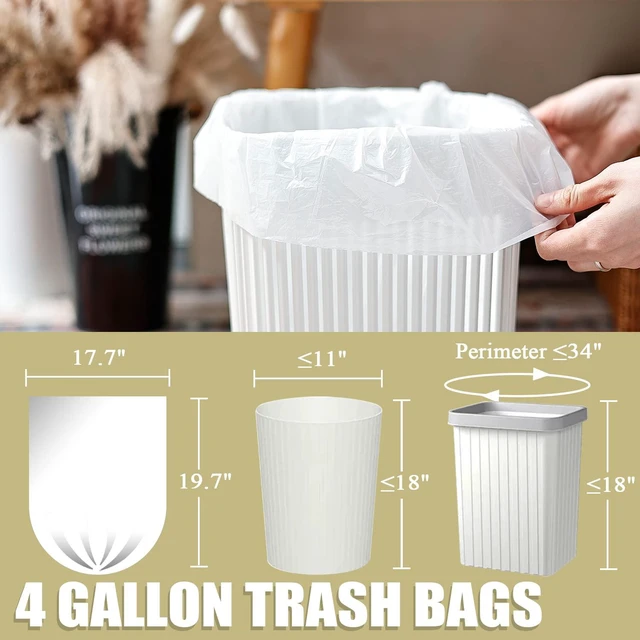 Alt view image 5 of 7 - 4 Gallon Small Trash Bags, 100 Count, White, for Office Bedroom Bathroom