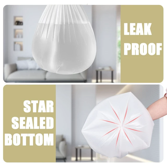 Alt view image 3 of 7 - 4 Gallon Small Trash Bags, 100 Count, White, for Office Bedroom Bathroom
