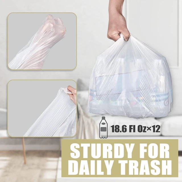 Alt view image 6 of 7 - 4 Gallon Small Trash Bags, 100 Count, White, for Office Bedroom Bathroom