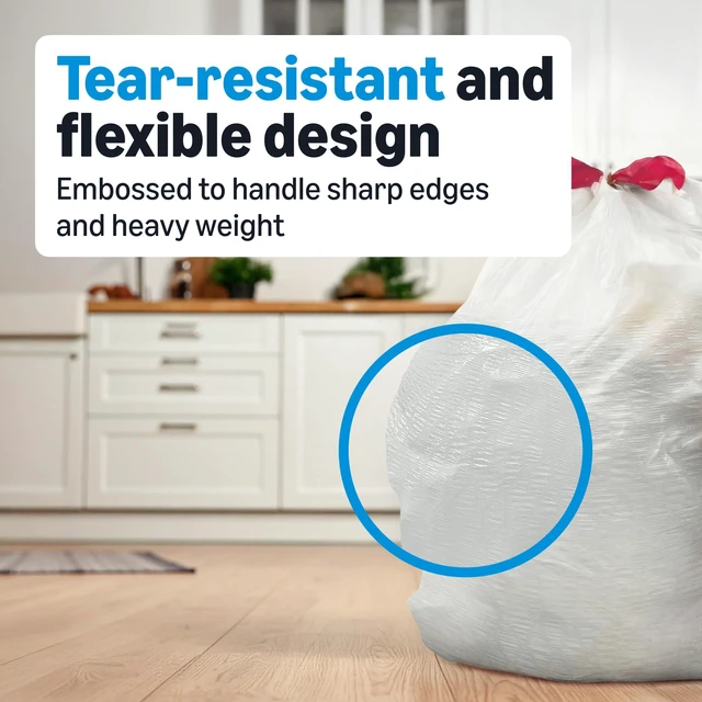 Alt view image 6 of 6 - Amazon Basics Ultra-Force Tall Kitchen Drawstring Trash Bags, 13Gallon, 80Count, Classic Clean Scented