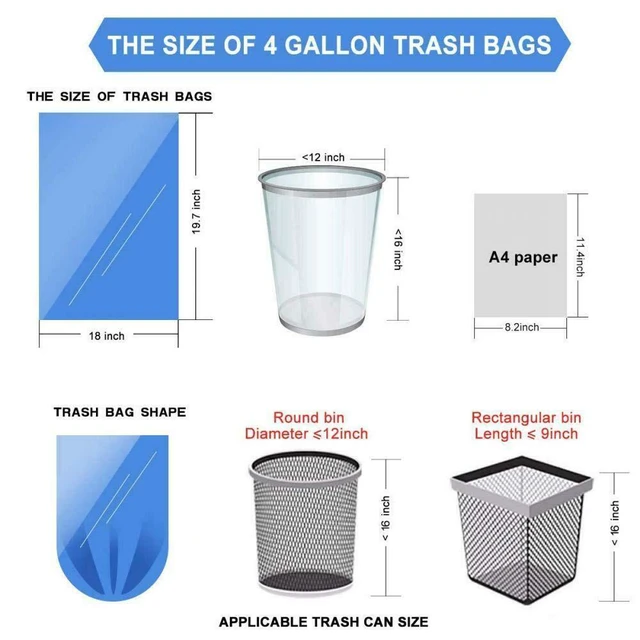 Alt view image 4 of 5 - 4 Gallon Small Trash Bags, 100 Count (5 Rolls), Multicolor, for Bathroom Office