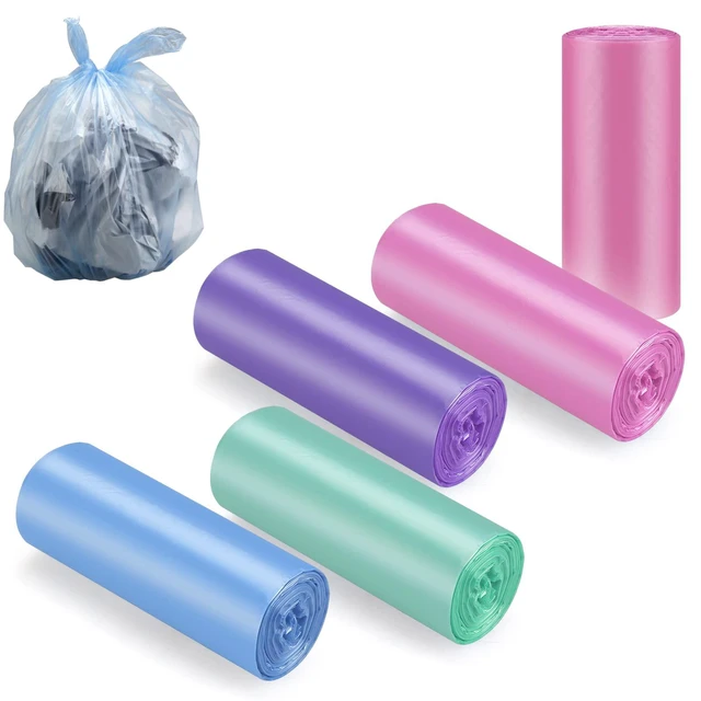 Alt view image 5 of 5 - 4 Gallon Small Trash Bags, 100 Count (5 Rolls), Multicolor, for Bathroom Office
