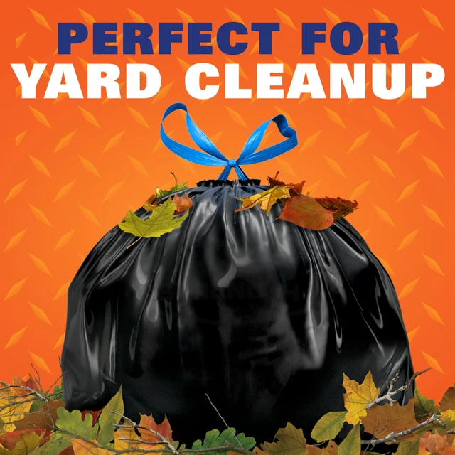 Alt view image 6 of 6 - Hefty Strong Lawn and Leaf 39 Gallon Heavy Duty Trash Bags, Black, 38 Count