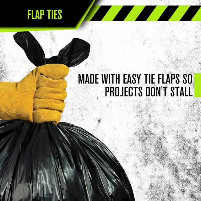 Alt view image 2 of 6 - Aluf Plastics 55 Gallon Heavy Duty Trash Bags, 2.0 MIL Thick, 38" x 58", Black, 50 Pack
