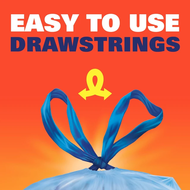 Alt view image 4 of 4 - Hefty Blue Trash Bags, 13 Gallon, 60 Count