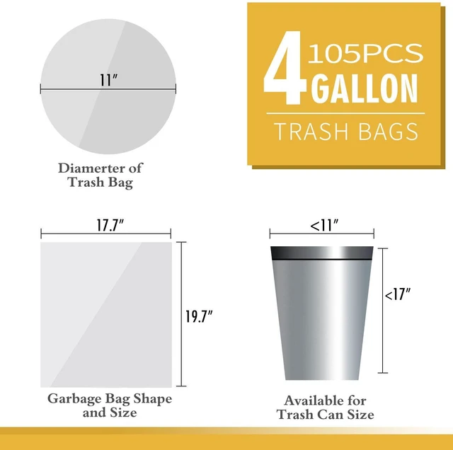 Alt view image 2 of 6 - 4 Gallon Small Trash Bags, 105 Count