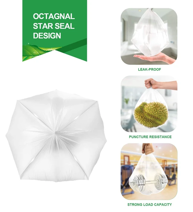 Alt view image 3 of 6 - FORID Clear Small Plastic Trash Bags, 2.6Gallon, 220Count, for Bathroom, Bedroom, Office, Durable & Thick