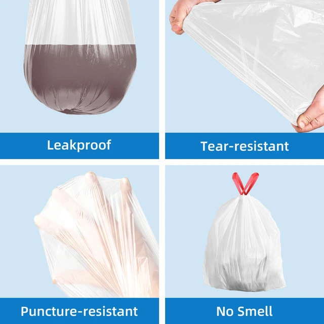 Alt view image 3 of 7 - KdbK 13.2 Gallon Tall Drawstring Trash Bags, 120 Count Pre-separated, Unscented, Leak Proof, for Kitchen, Office, Home