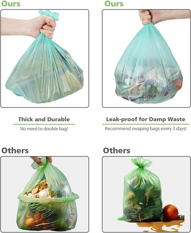 Alt view image 7 of 7 - AYOTEE Medium 8 Gallon Biodegradable Trash Bags, Leak Proof Compostable