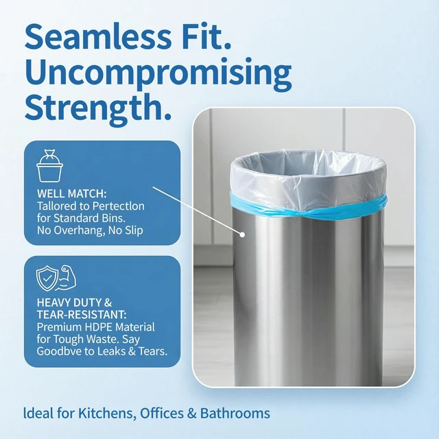 Alt view image 2 of 6 - Medium 6Gallon Trash Bags Drawstring, 1.1Mil, Unscented, 120Count